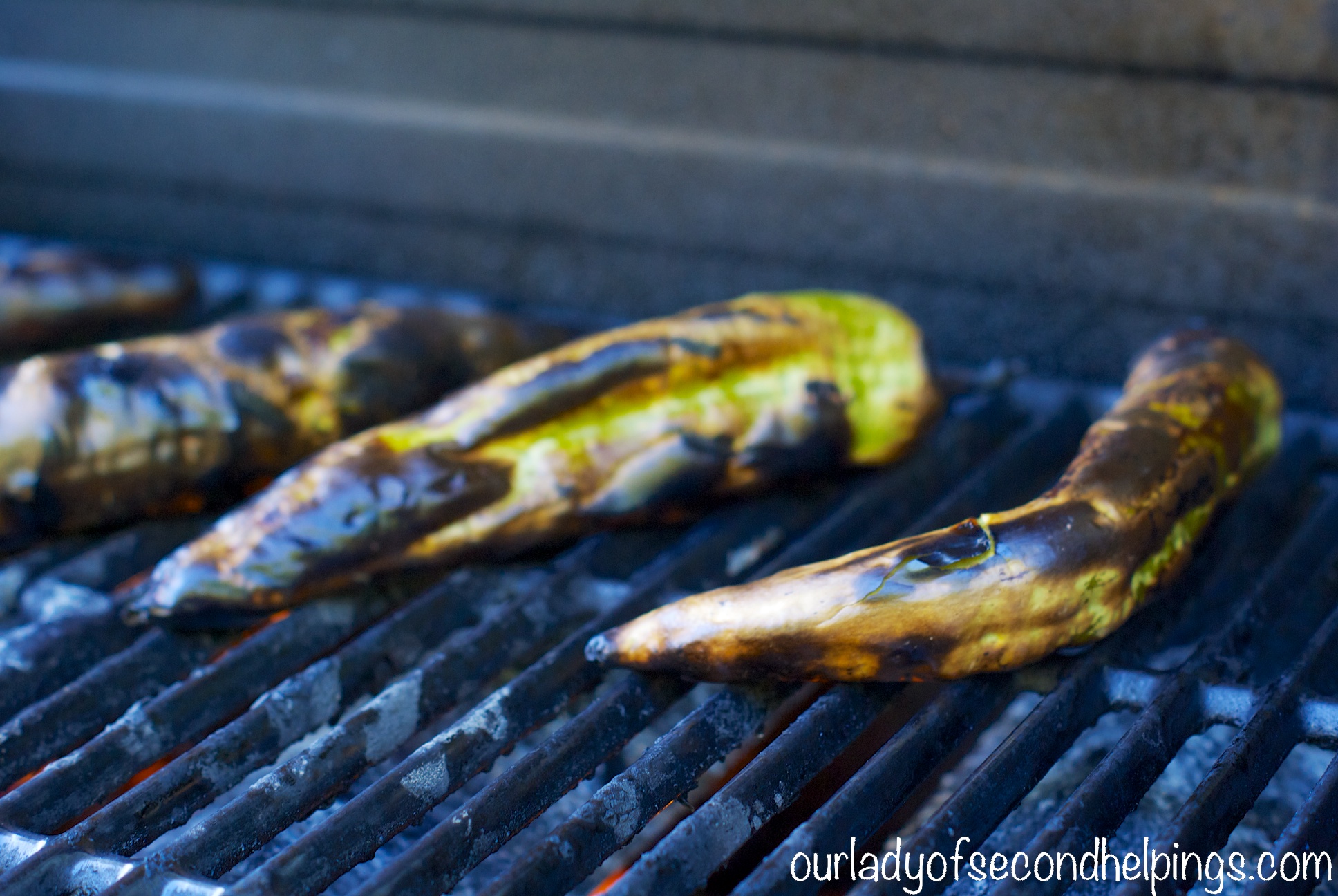 Hatch Chilies on a Grill