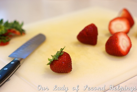 Roast strawberries for baking it concentrates the flavor and reduces the liquid. | Our Lady of Second Helpings